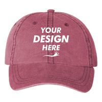 Valucap Pigment-Dyed Cap, Cardinal, Front view, Mockup