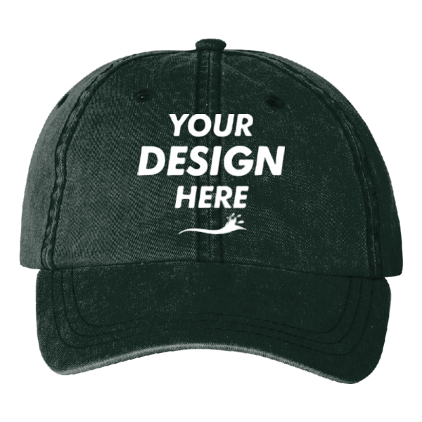 Valucap Pigment-Dyed Cap, Forest, Front view, Mockup