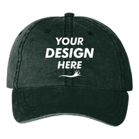 Valucap Pigment-Dyed Cap, Forest, Front view, Mockup