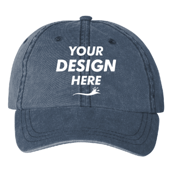 Valucap Pigment-Dyed Cap, Navy, Front view, Mockup