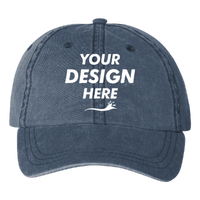 Valucap Pigment-Dyed Cap, Navy, Front view, Mockup