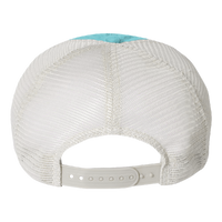 Valucap Pigment-Dyed Trucker Cap, Aqua / Stone / Stone, Back view