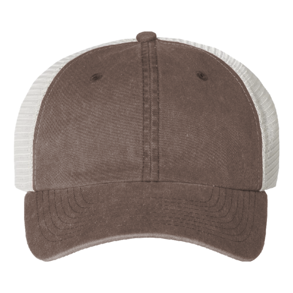 Valucap Pigment-Dyed Trucker Cap, Brown / Stone / Stone, Front view