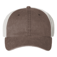 Valucap Pigment-Dyed Trucker Cap, Brown / Stone / Stone, Front view