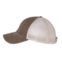 Valucap Pigment-Dyed Trucker Cap, Brown / Stone / Stone, Left Side view
