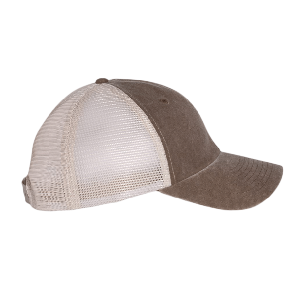 Valucap Pigment-Dyed Trucker Cap, Brown / Stone / Stone, Right Side view