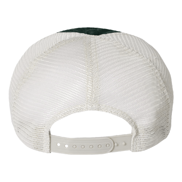 Valucap Pigment-Dyed Trucker Cap, Forest / Stone / Stone, Back view