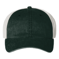 Valucap Pigment-Dyed Trucker Cap, Forest / Stone / Stone, Front view