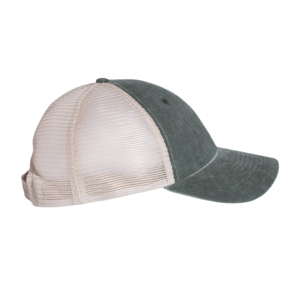 Valucap Pigment-Dyed Trucker Cap, Forest / Stone / Stone, Right Side view