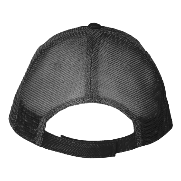 Valucap Sandwich Trucker Cap, Black / Black / Black, Back view