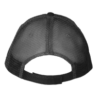 Valucap Sandwich Trucker Cap, Black / Black / Black, Back view