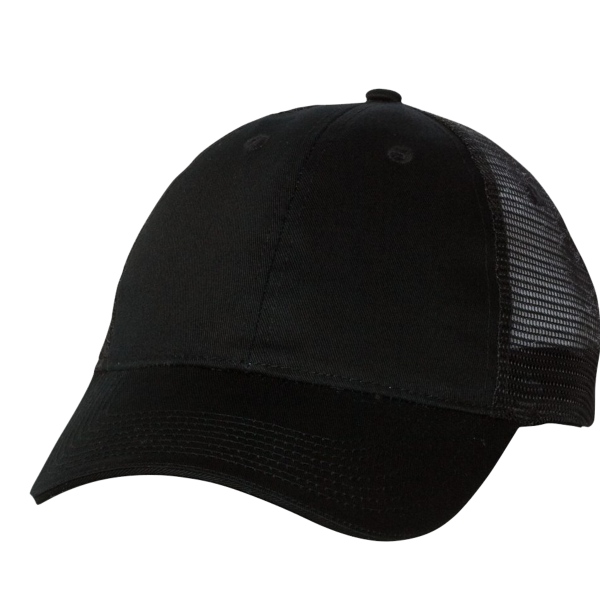 Valucap Sandwich Trucker Cap, Black / Black / Black, Front view