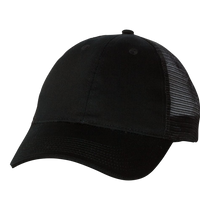 Valucap Sandwich Trucker Cap, Black / Black / Black, Front view