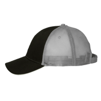 Valucap Sandwich Trucker Cap, Black / Grey / Grey, Left Side view