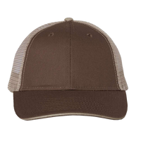 Valucap Sandwich Trucker Cap, Brown / Khaki / Khaki, Front view