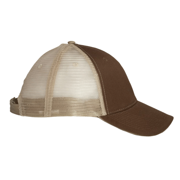 Valucap Sandwich Trucker Cap, Brown / Khaki / Khaki, Right Side view