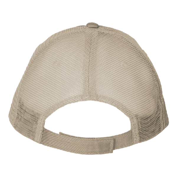 Valucap Sandwich Trucker Cap, Green Camo / Tan / Tan, Back view