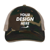 Valucap Sandwich Trucker Cap, Green Camo / Tan / Tan, Front view, Mockup