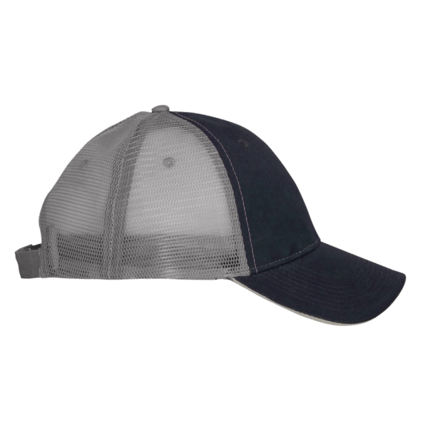 Valucap Sandwich Trucker Cap, Navy / Grey / Grey, Right Side view