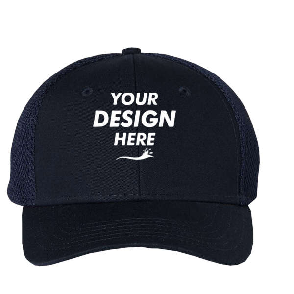 Valucap Spacer Mesh-Back Cap, Navy / Navy, Front view, Mockup