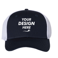 Valucap Spacer Mesh-Back Cap, Navy / White, Front view, Mockup