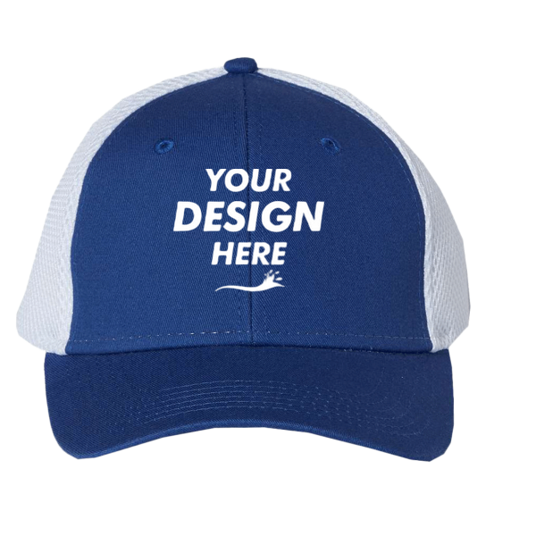 Valucap Spacer Mesh-Back Cap, Royal / White, Front view, Mockup