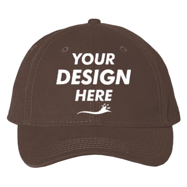 Valucap Structured Cap, Brown, Front view, Mockup