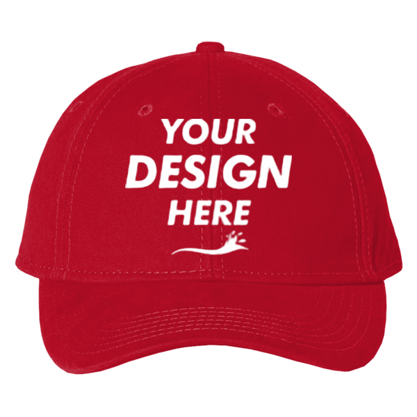 Valucap Structured Cap, Red, Front view, Mockup