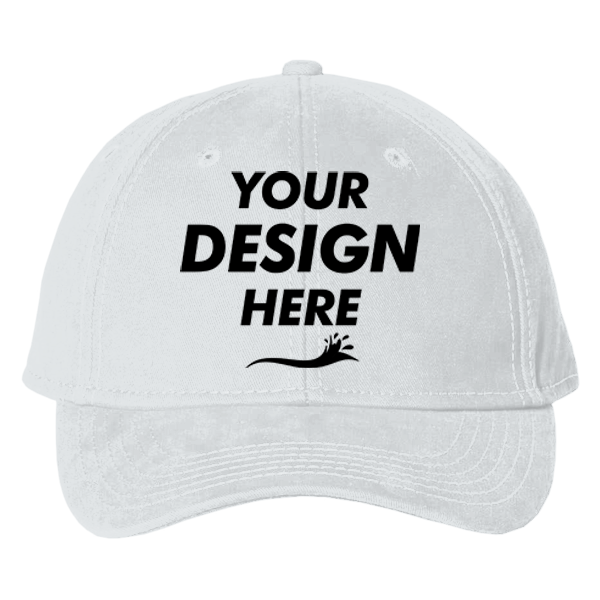 Valucap Structured Cap, White, Front view, Mockup
