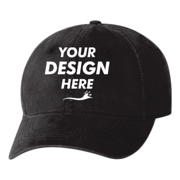 Valucap Unstructured Cap, Black, Front view, Mockup