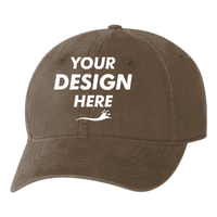 Valucap Unstructured Cap, Brown, Front view, Mockup