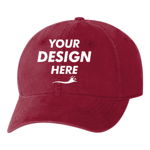Valucap Unstructured Cap, Cardinal, Front view, Mockup