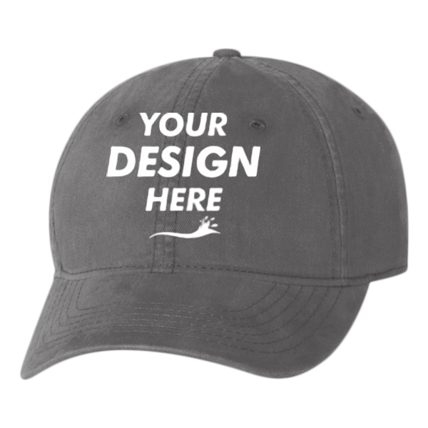 Valucap Unstructured Cap, Charcoal, Front view, Mockup