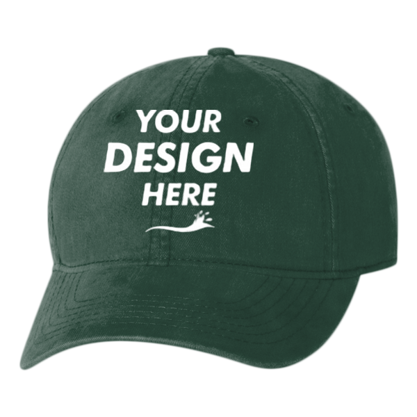 Valucap Unstructured Cap, Dark Green, Front view, Mockup