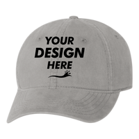 Valucap Unstructured Cap, Grey, Front view, Mockup