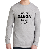 Volunteer Knitwear All American Long Sleeve Tee, Athletic Heather, Front view, Mockup