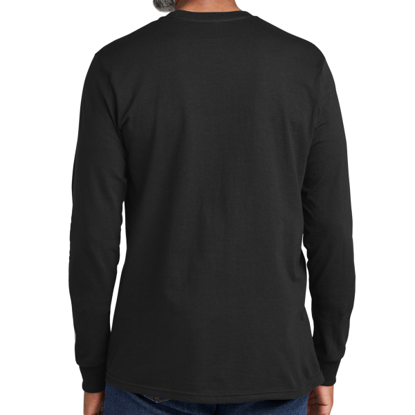 Volunteer Knitwear All American Long Sleeve Tee, Deep Black, Back view