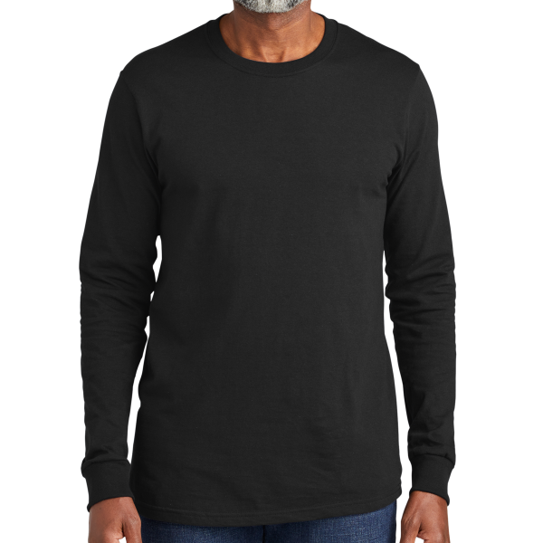Volunteer Knitwear All American Long Sleeve Tee, Deep Black, Front view