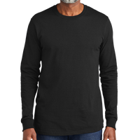 Volunteer Knitwear All American Long Sleeve Tee, Deep Black, Front view