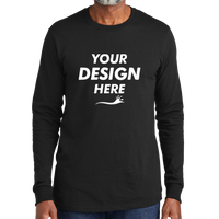 Volunteer Knitwear All American Long Sleeve Tee, Deep Black, Front view, Mockup