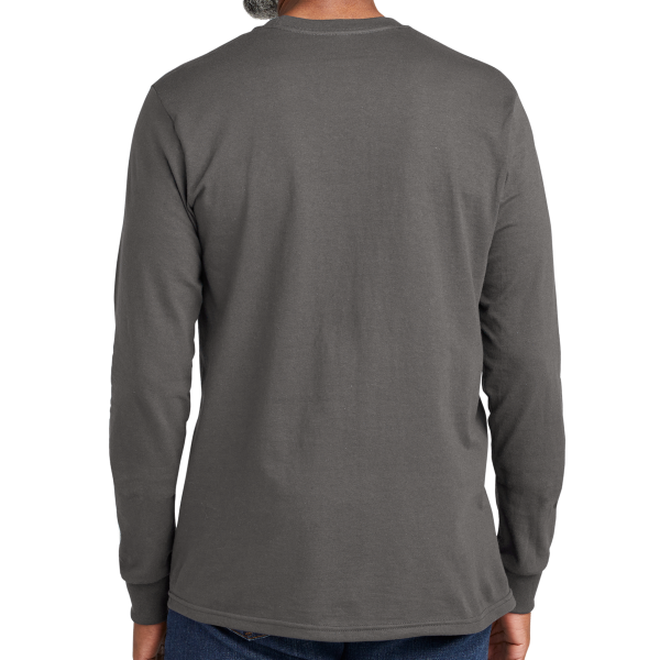 Volunteer Knitwear All American Long Sleeve Tee, Grey Steel, Back view