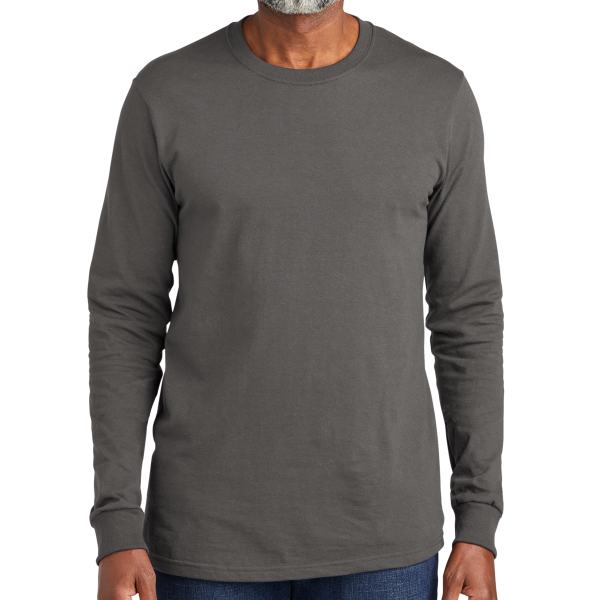 Volunteer Knitwear All American Long Sleeve Tee, Grey Steel, Front view