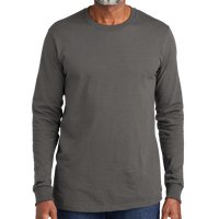 Volunteer Knitwear All American Long Sleeve Tee, Grey Steel, Front view