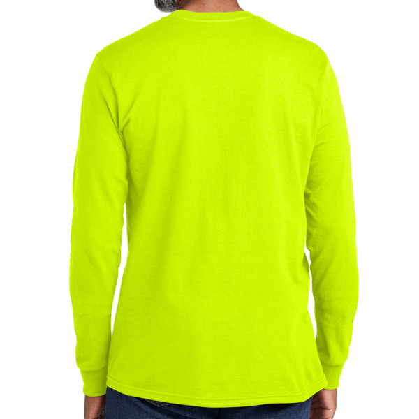 Volunteer Knitwear All American Long Sleeve Tee, Safety Green, Back view