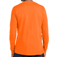 Volunteer Knitwear All American Long Sleeve Tee, Safety Orange, Back view