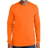 Volunteer Knitwear All American Long Sleeve Tee, Safety Orange, Front view