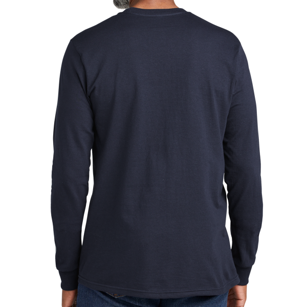 Volunteer Knitwear All American Long Sleeve Tee, Strong Navy, Back view