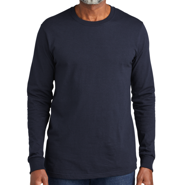 Volunteer Knitwear All American Long Sleeve Tee, Strong Navy, Front view