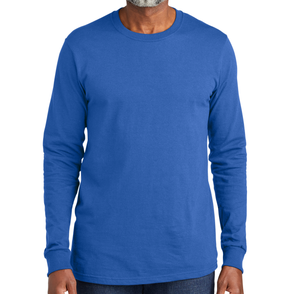 Volunteer Knitwear All American Long Sleeve Tee, True Royal, Front view