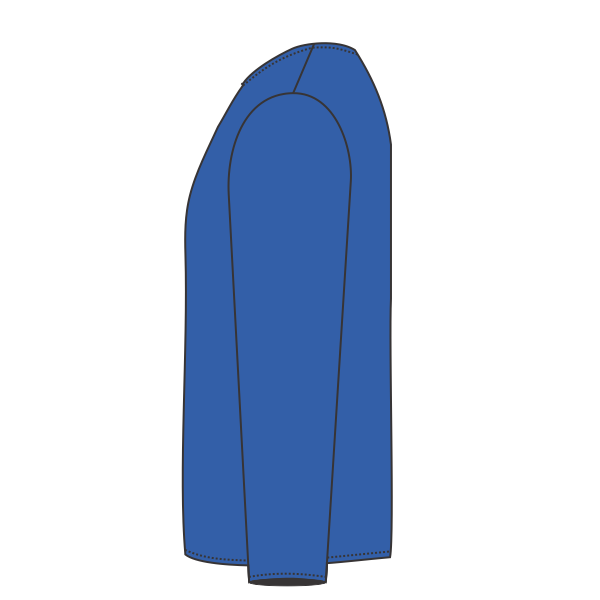 Volunteer Knitwear All American Long Sleeve Tee, True Royal, Left Sleeve view